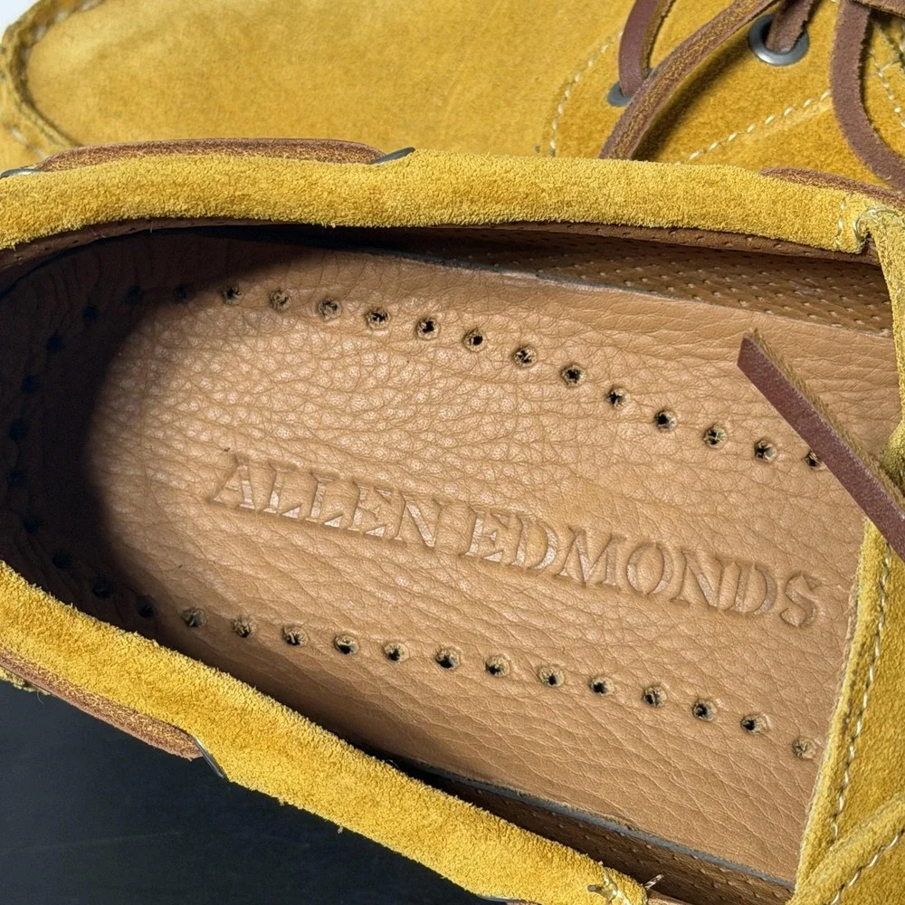 Allen Edmonds Shoes Mens Size 9‎ D Yellow Suede Boat Moc Toe Casual Forte 10